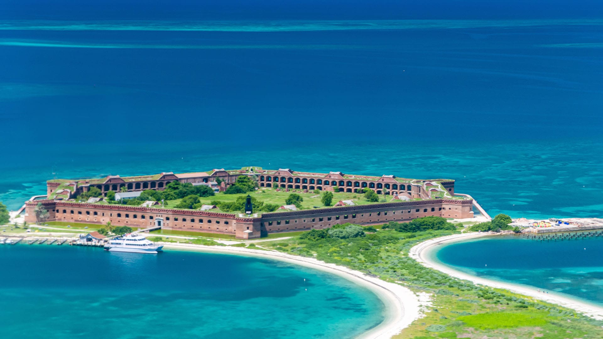 Aerial view of Fort Jefferson Dry Tortuga